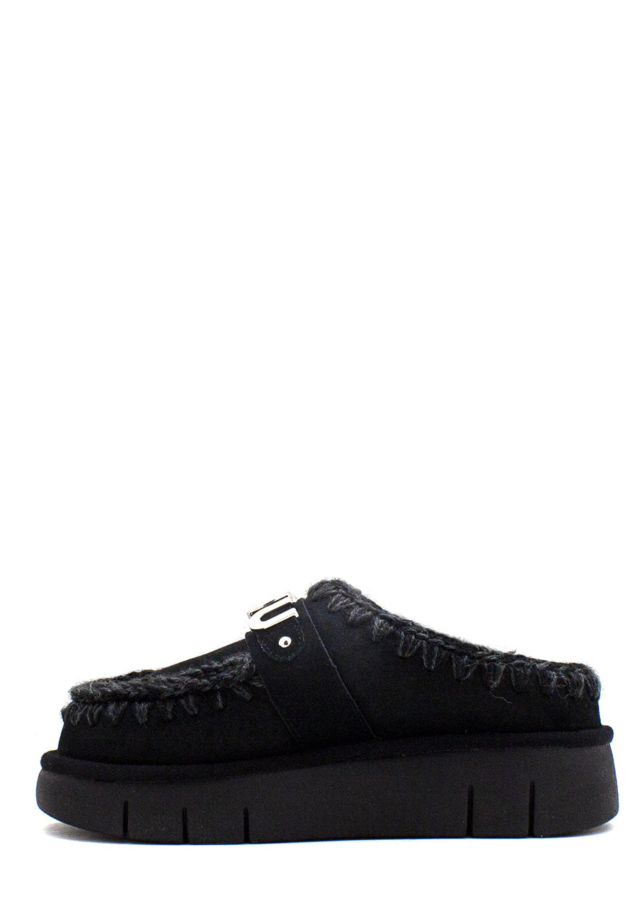 Ciabatta Bounce Clog Metal Logo nera Mou