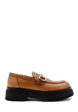 Mocassino Babylon cuoio morsetto oro Emanuelle Vee