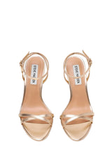 Steve Madden Jypsey-CN Oro - Sandali con Tacco a Spillo in Pelle Gold | Peccatidistile