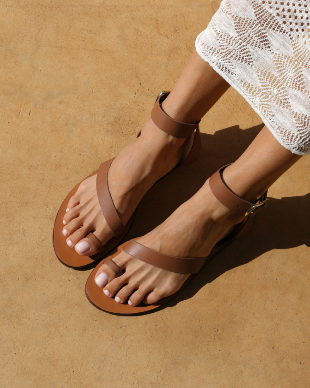 Sandali Gladiator Chunky Pelle Tan | Manebí Chloe Donna