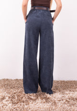 Pantalone in velluto a costine blu Zahjr