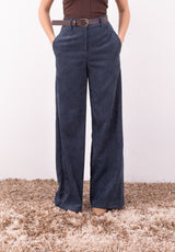 Pantalone in velluto a costine blu Zahjr