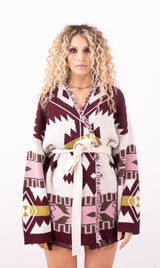 Cardigan White Mood Fantasia Vino Burro Rosa | Maglieria Donna Chic