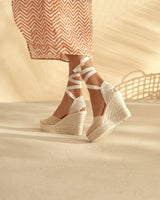 Zeppa in camoscio champagne beige Manebì