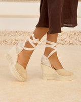 Zeppa in camoscio champagne beige Manebì