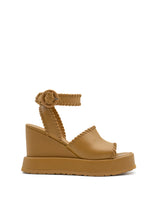 Sandali Paloma Barceló Manun in Nappa Ochre – Sandalo Platform con Zeppa Scultorea