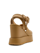 Sandali Paloma Barceló Manun in Nappa Ochre – Sandalo Platform con Zeppa Scultorea