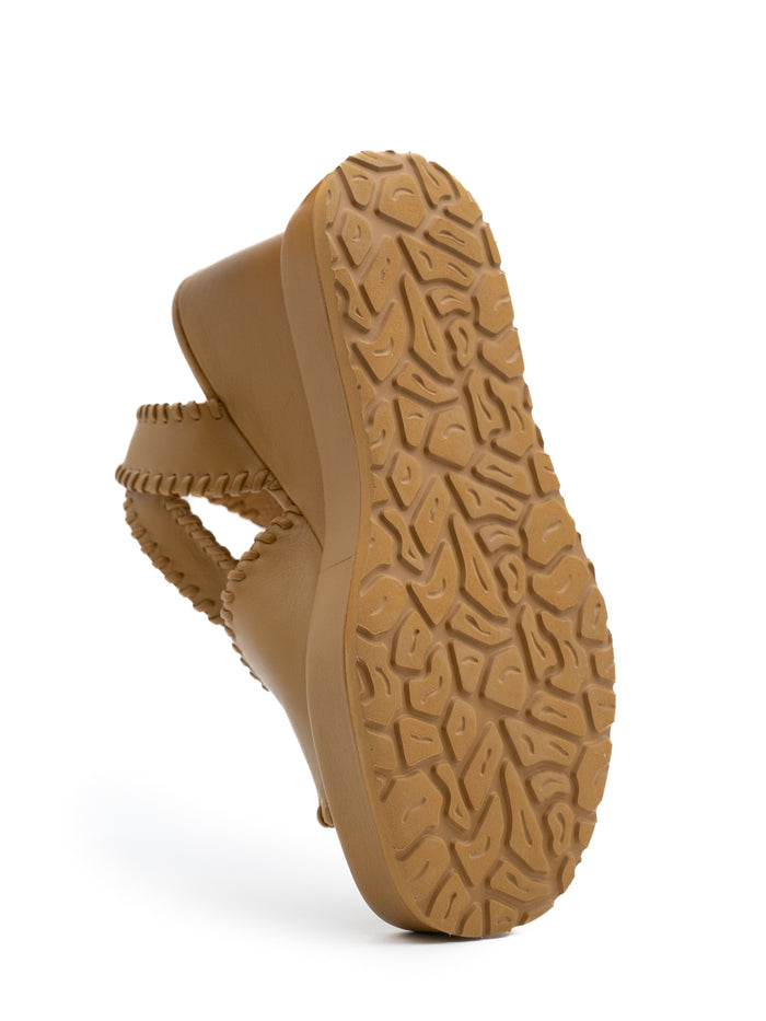 Sandali Paloma Barceló Manun in Nappa Ochre – Sandalo Platform con Zeppa Scultorea