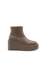 Stivaletti alla Caviglia Donna Paloma Barceló Nora Taupe in Pelle – Tronchetti con Zeppa 8,5 cm, Platform e Zip