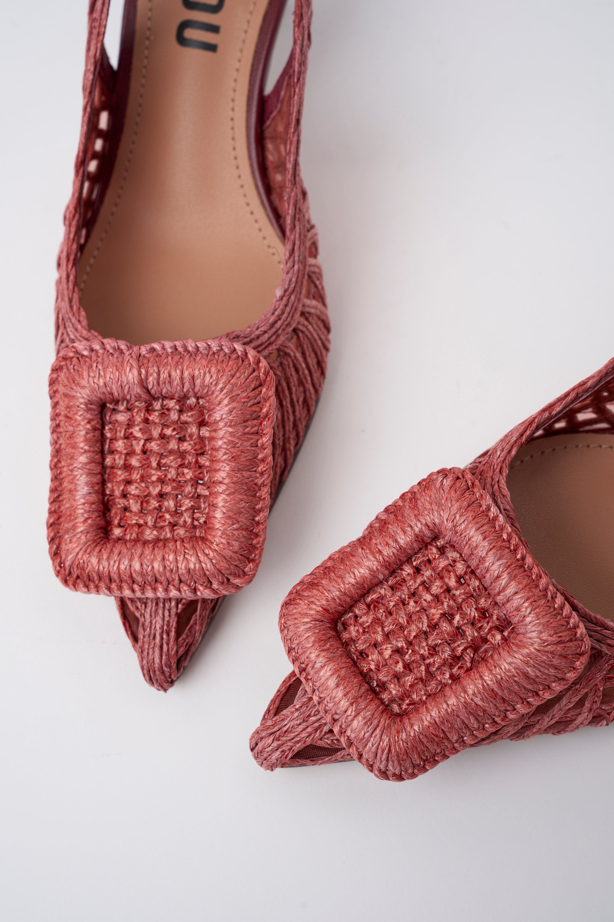 Slingback Bibi Lou Hazel 55 in Rafia Bordeaux – Scarpa a Punta con Tacco 5.5 cm