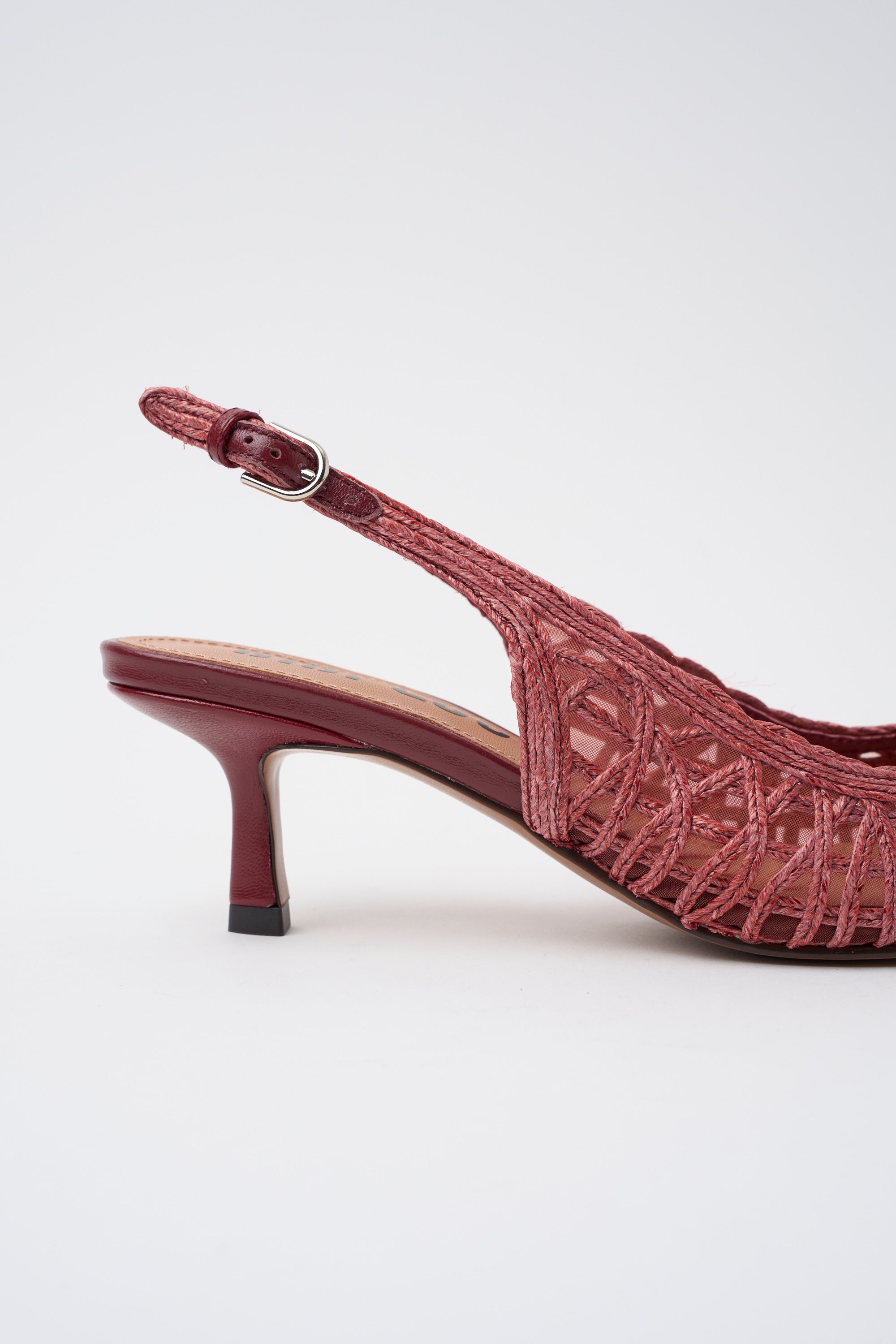Slingback Bibi Lou Hazel 55 in Rafia Bordeaux – Scarpa a Punta con Tacco 5.5 cm
