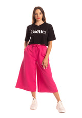 Pantalone coulotte in felpa fucsia Gaelle Paris