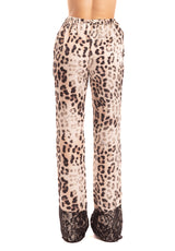 Pantalone in twill beige stampato Gaelle Paris