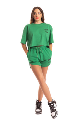 Short in felpa verde Gaelle Paris