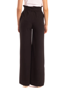 aaaaaPantalone in crepe nero con spacco Gaelle Paris