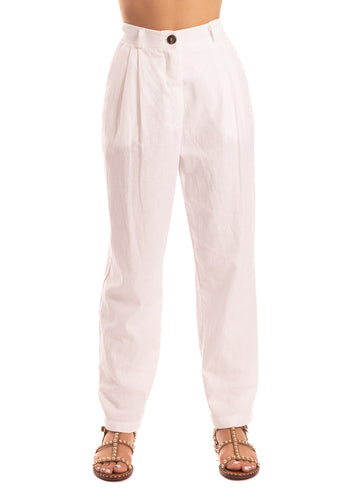 Pantalone in lino bianco HaveOne