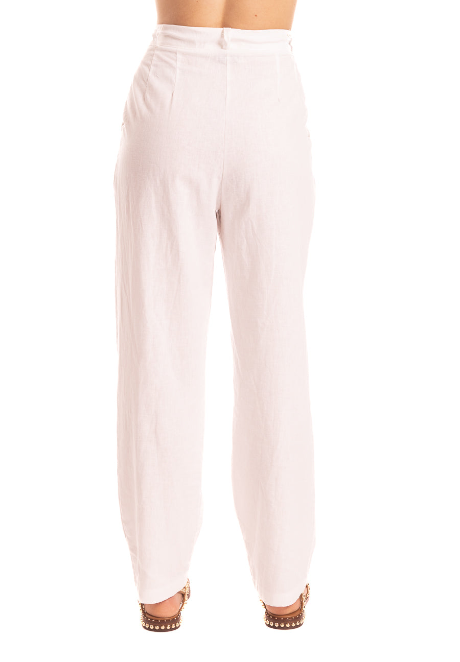 Pantalone in lino bianco HaveOne