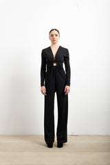 Tuta Lunga Donna Imperial Y583MJZ – Jumpsuit Elegante con Scollo a V e Cut-Out con Fibbia