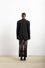 Blazer Donna Silence Limited Sophie in Fresco Lana – Giacca Oversize con Bottoni Oro