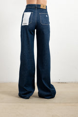 Jeans Palazzo Donna Haveone Plaza – Jeans Ampi a Vita Alta in Denim