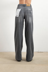 Jeans Wide Leg Donna Haveone Ketty Grigio – Jeans Gamba Larga Lavaggio Vintage
