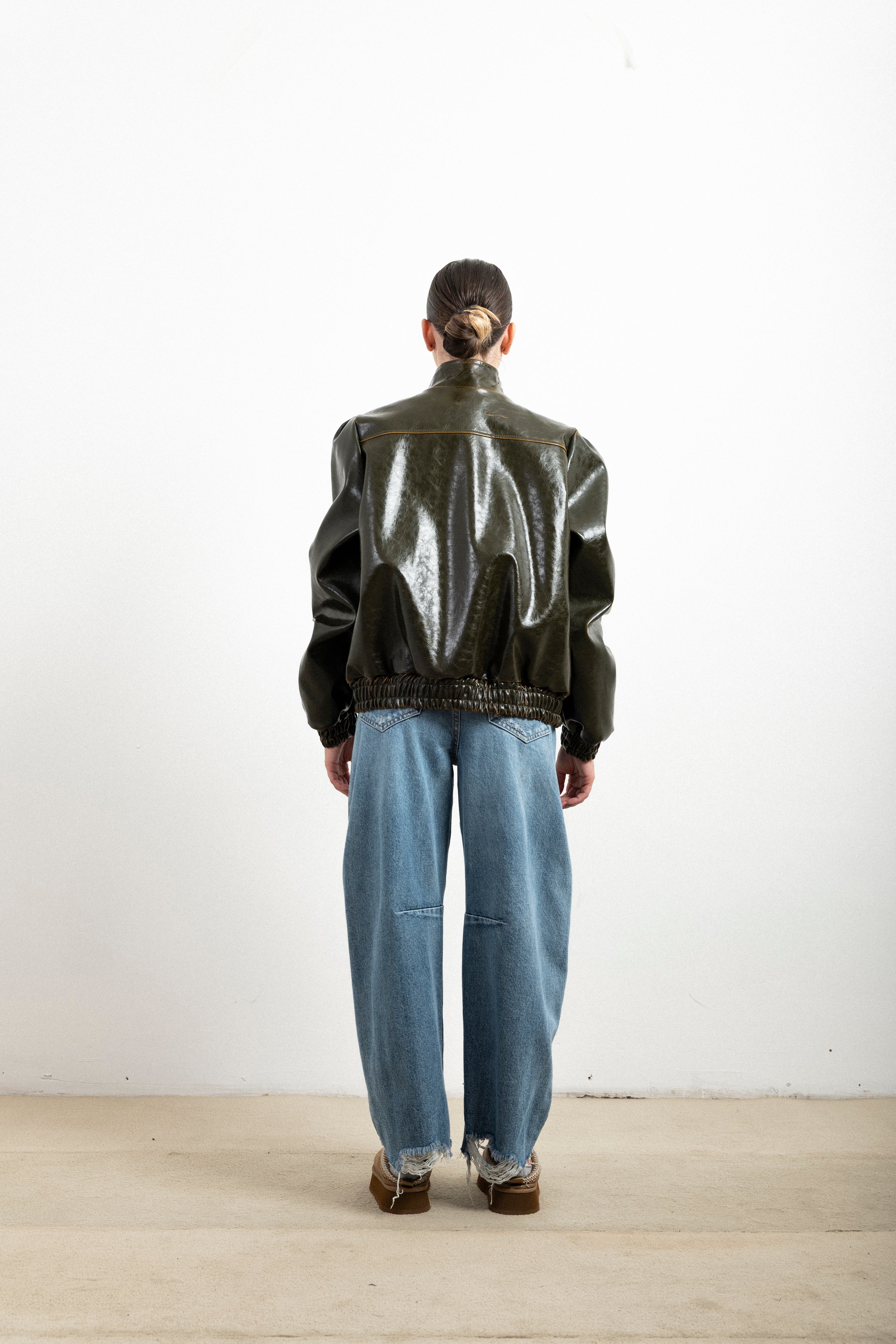 Bomber Donna Haveone Bomber Old Verde Militare – Giubbotto Vintage Effect
