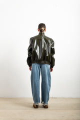 Bomber Donna Haveone Bomber Old Verde Militare – Giubbotto Vintage Effect