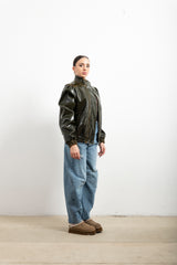 Bomber Donna Haveone Bomber Old Verde Militare – Giubbotto Vintage Effect