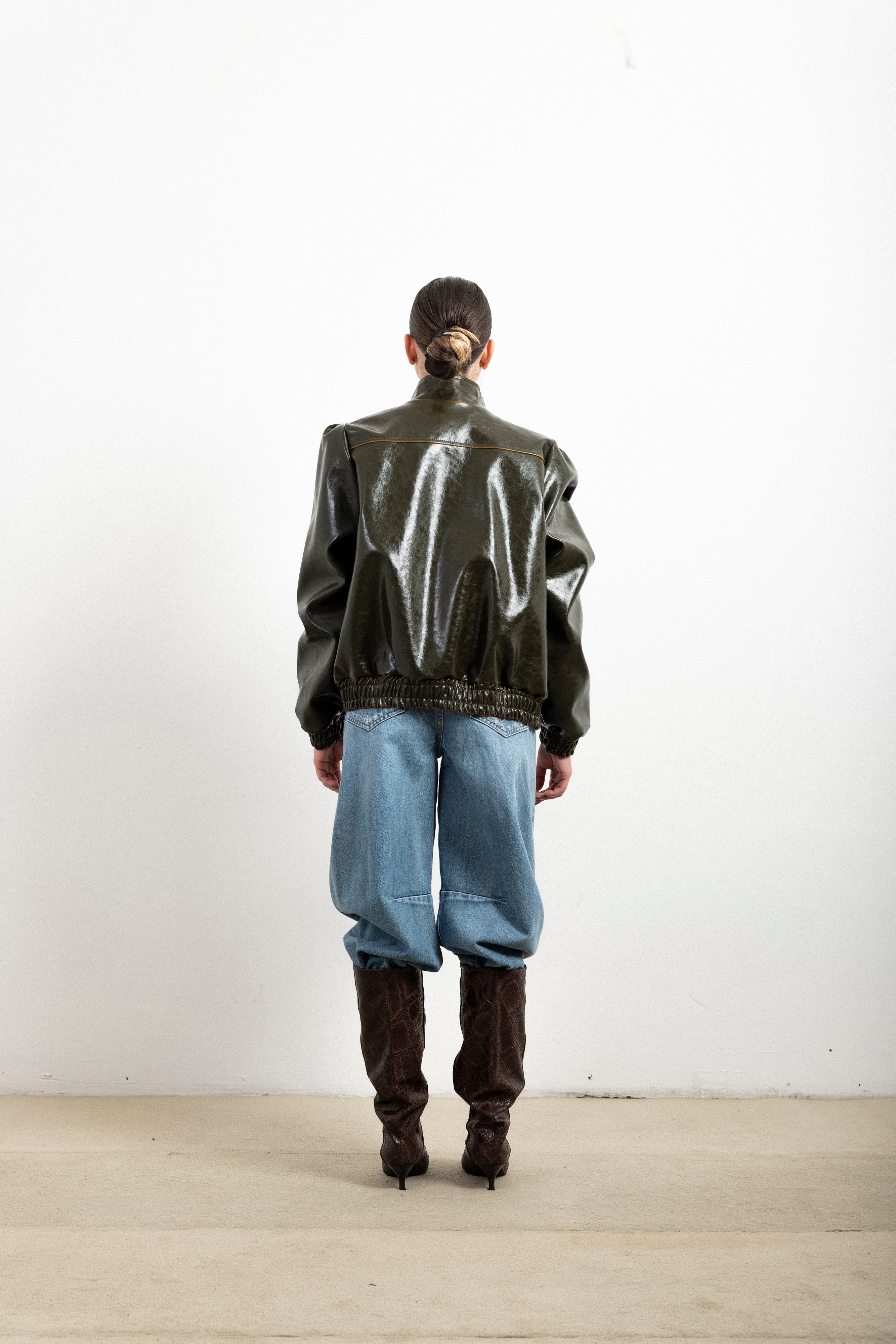 Bomber Donna Haveone Bomber Old Verde Militare – Giubbotto Vintage Effect