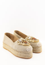 Espadrilles beige con accessorio prezioso Fiorina