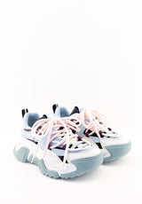 Sneaker Kingdom celeste e bianca con lacci rosa Steve Madden