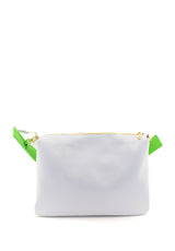Borsa a mano Reflex bianca e manico verde fluo My Best Bag