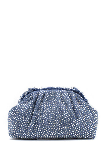 Pochette in jeans con strass Mia Bag