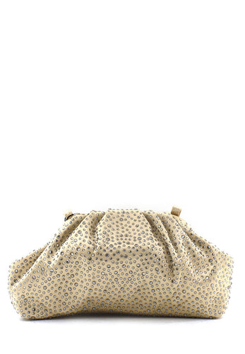 Pochette raso Champagne con strass Mia Bag