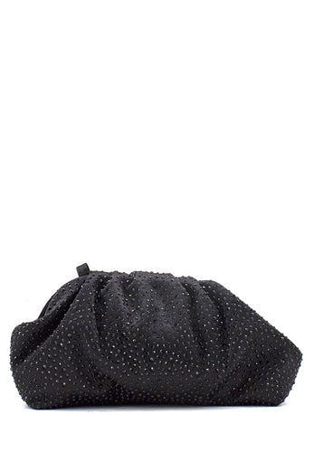 Pochette raso nero con strass Mia Bag