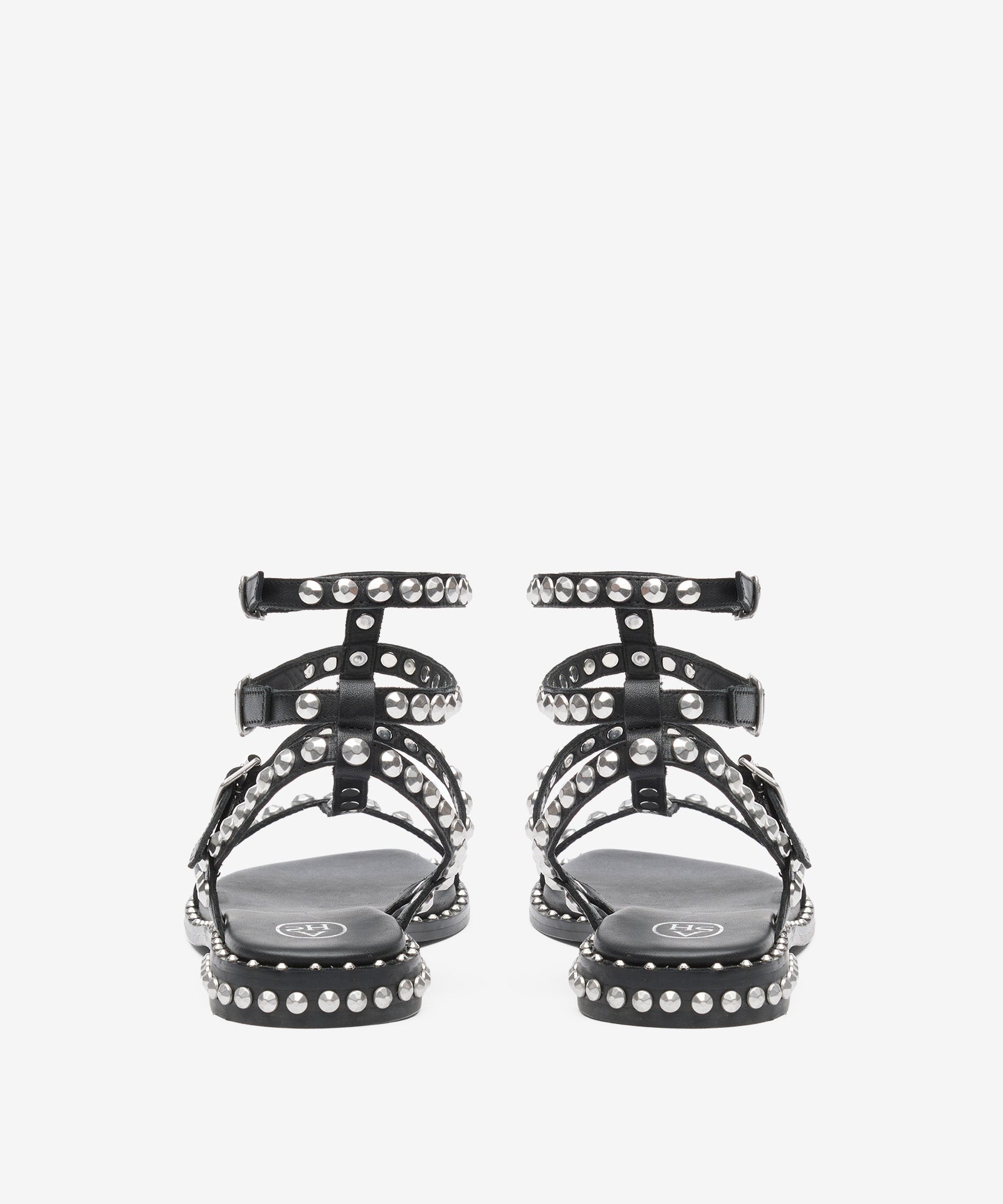 Sandali Ash Play Black: L'Icona Rock-Chic in Pelle Nera e Borchie Silver