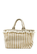 Carica l&#39;immagine nel visualizzatore di Gallery, Shopper in canvas righe beige Mia Bag
