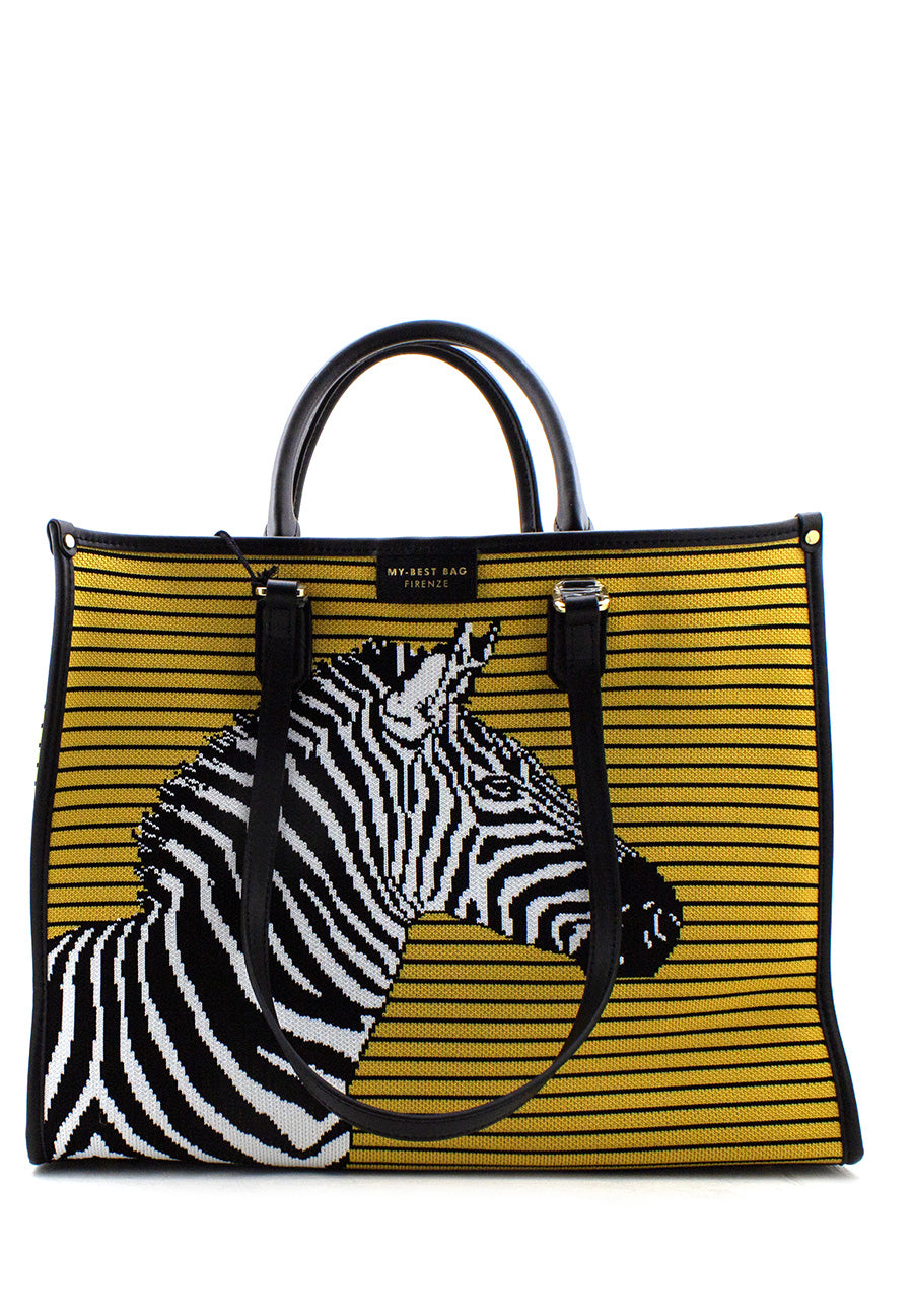 Shopper Safari in tessuto giallo My Best Bag