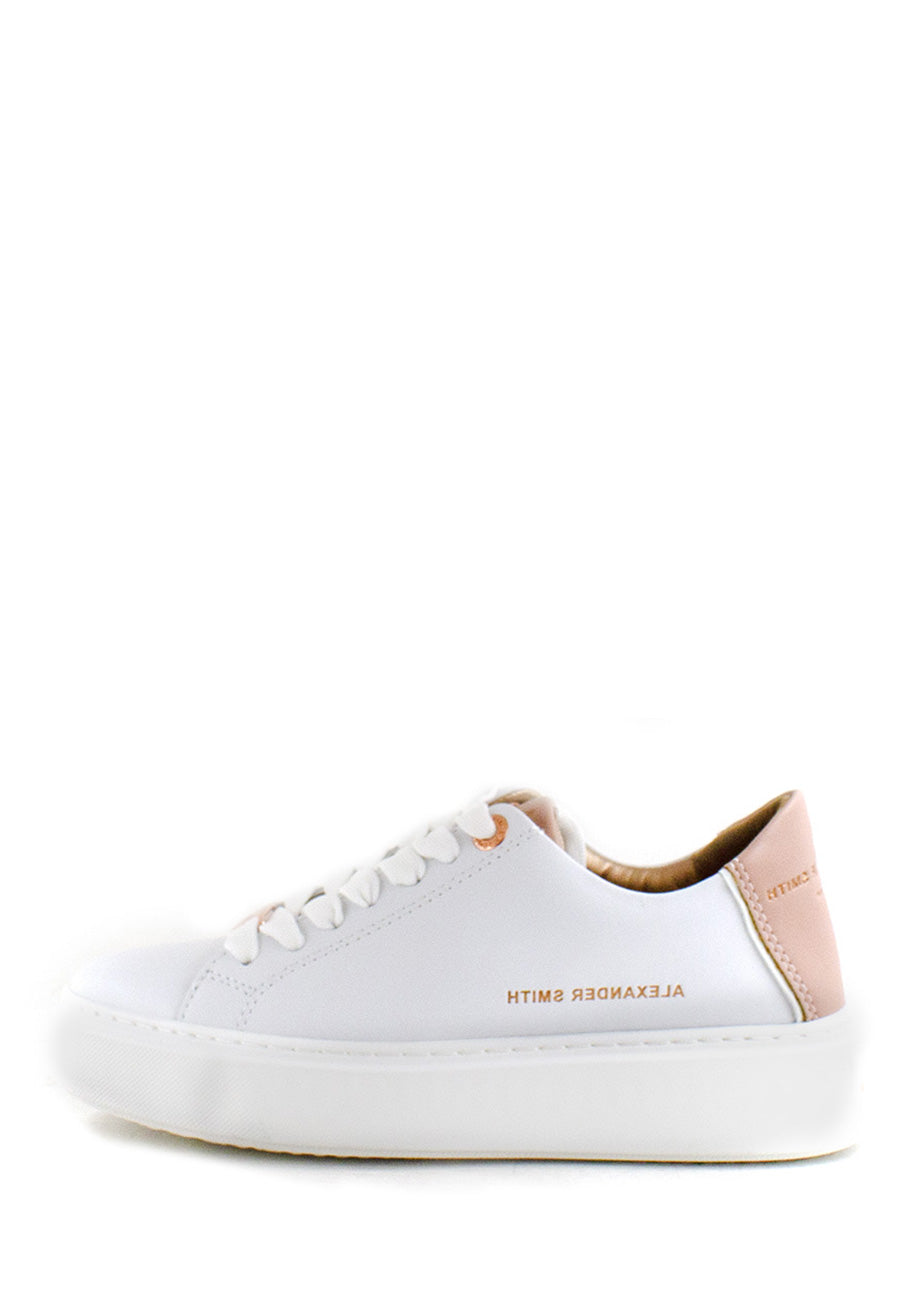 Sneaker bianca con retro rosa Alexander Smith