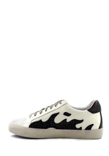 Carica l&#39;immagine nel visualizzatore di Gallery, Sneaker Gamin bianca fiamma nera BIBI LOU