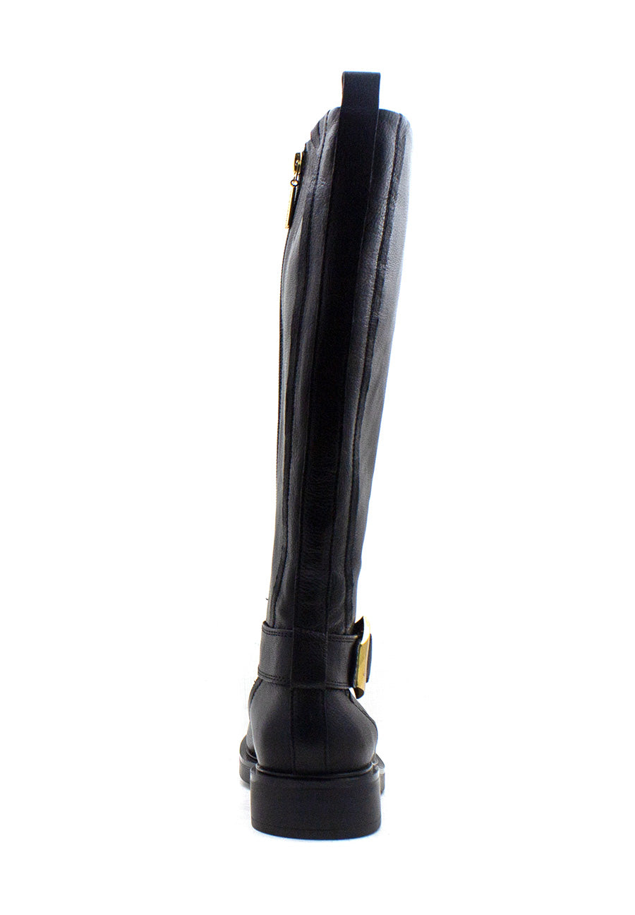 Stivale nero con accessorio oro Emanuelle Vee