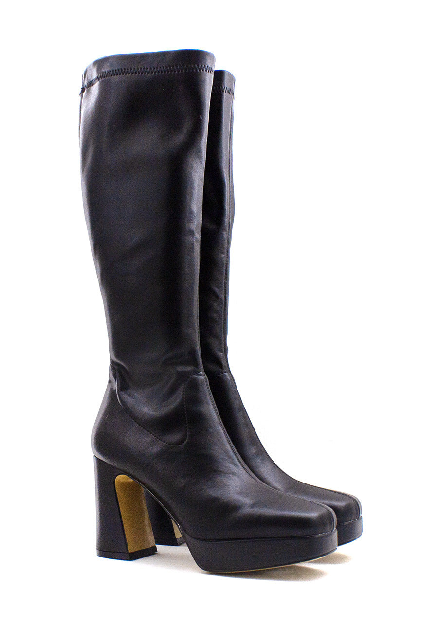 Stivale alto nero gambale stretch Emanuelle Vee