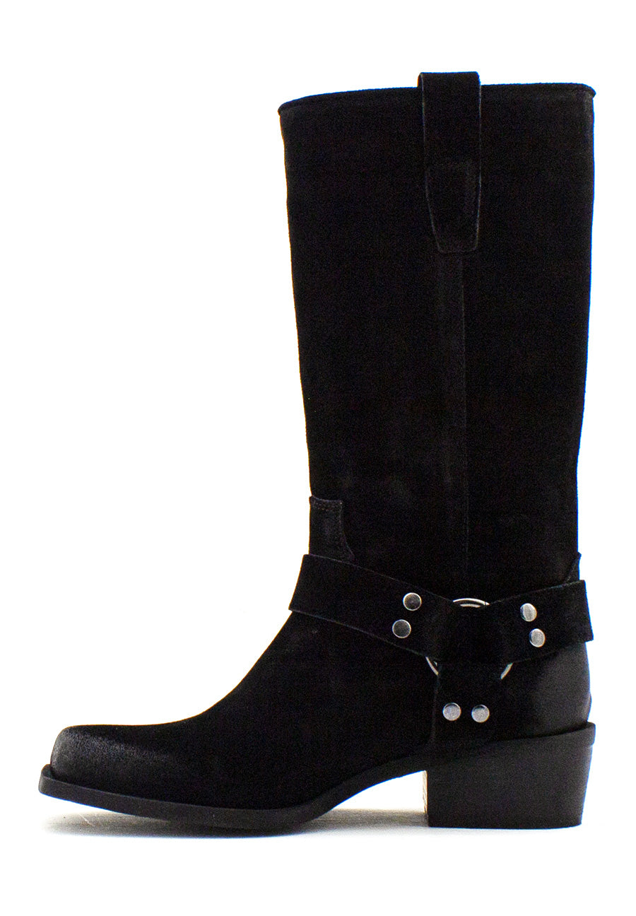 Stivale Texas camoscio nero Gisel Moire