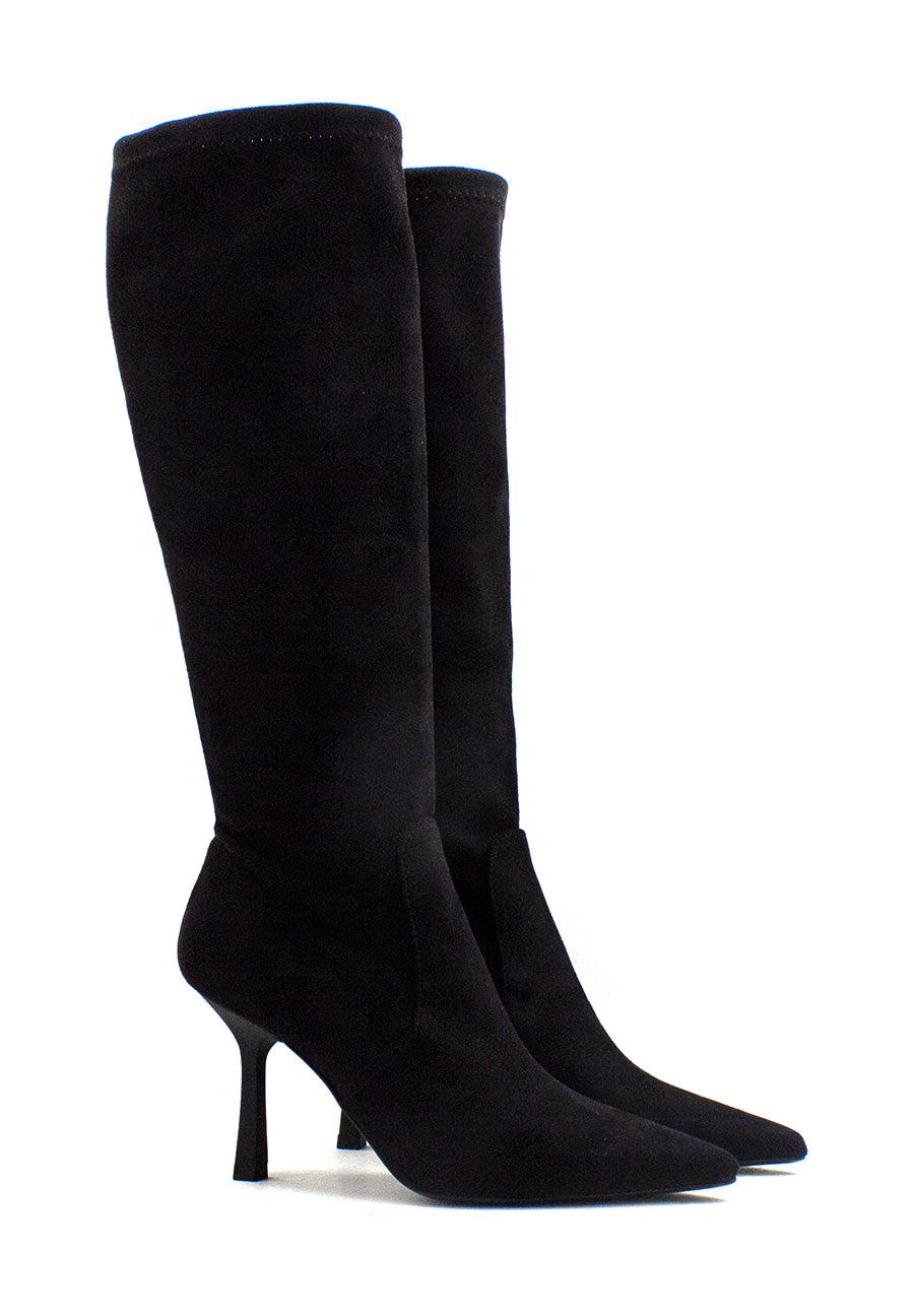 Stivale nero stretch con tacco alto Valini Roma