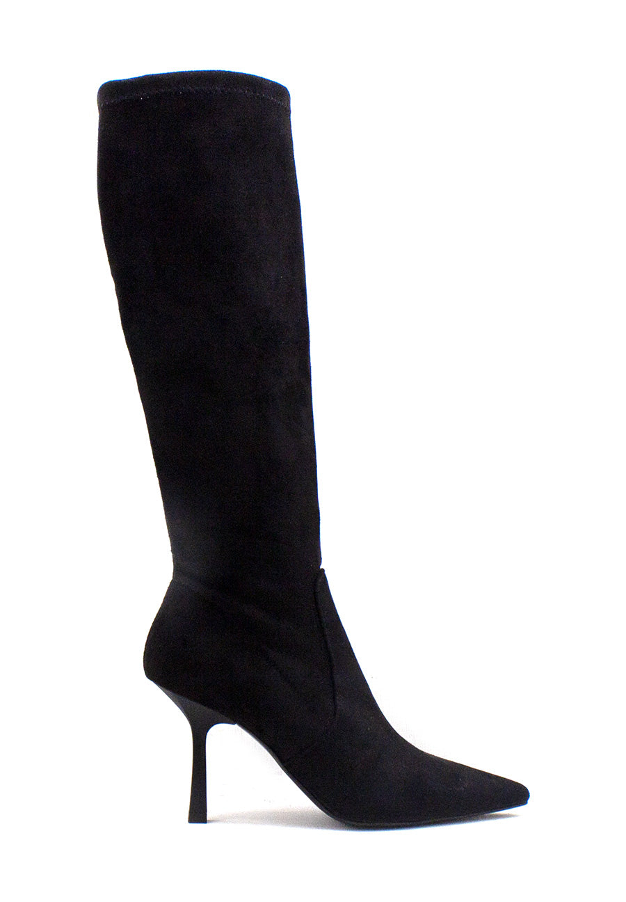 Stivale nero stretch con tacco alto Valini Roma