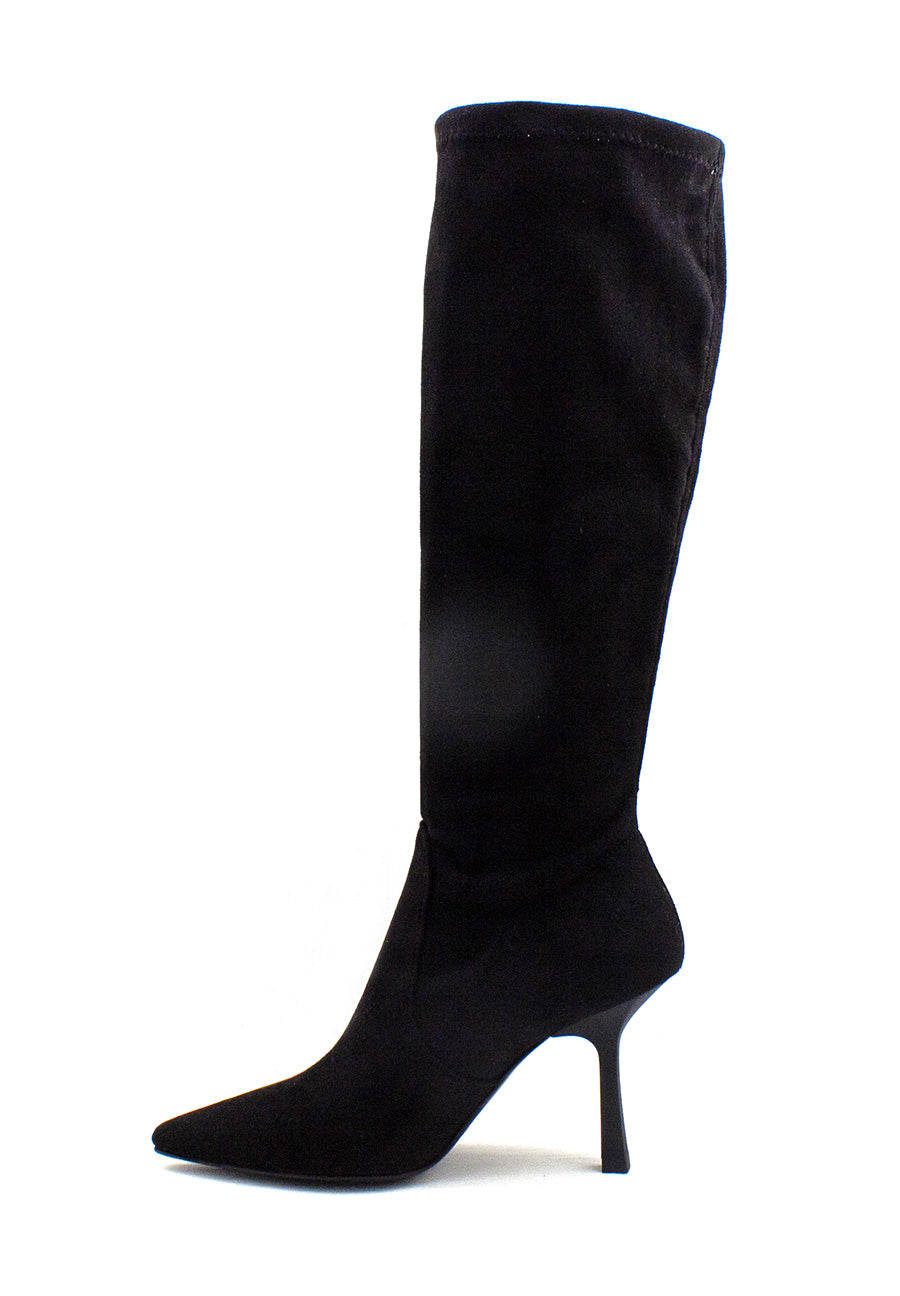 Stivale nero stretch con tacco alto Valini Roma