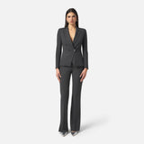 Pantaloni Donna Silence Limited Office Flare in Fresco Lana – Pantalone Svasato Elegante a Vita Alta
