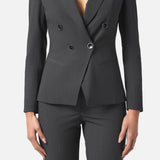 Blazer Doppiopetto Donna Silence Limited Office Libra – Giacca Sartoriale Strutturata in Cormorano