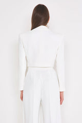 Blazzer Crop giacca monopetto bianco Silence Limited