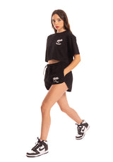 T-shirt cropped nera Gaelle Paris